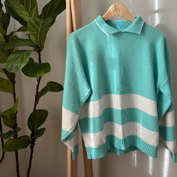 Vintage Made in USA Preppy Knit Sweater Striped - Picture 7 of 7